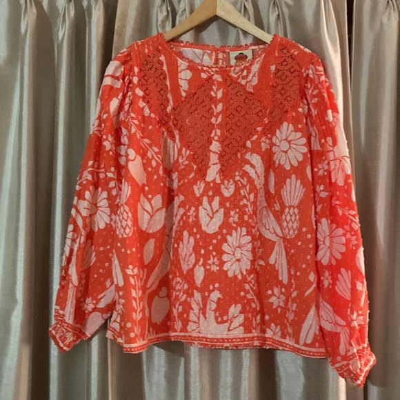 Women's FARM Rio Set Orange Neon Jungle Mini Bohemian Skirt | L /  Top | M - Picture 2 of 15